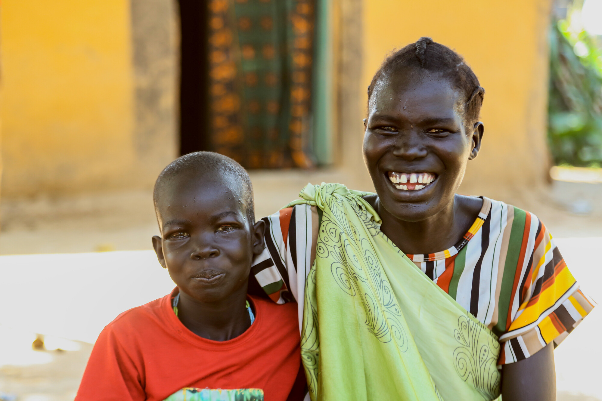 A mother and her son after trachoma surgery