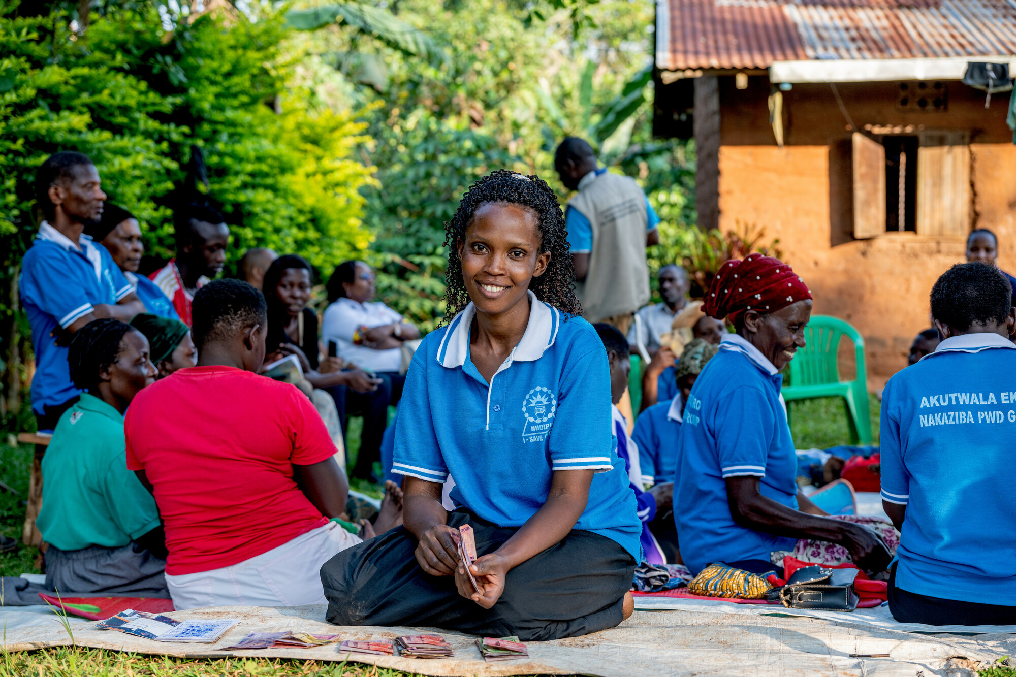 A group of women in a village meeting