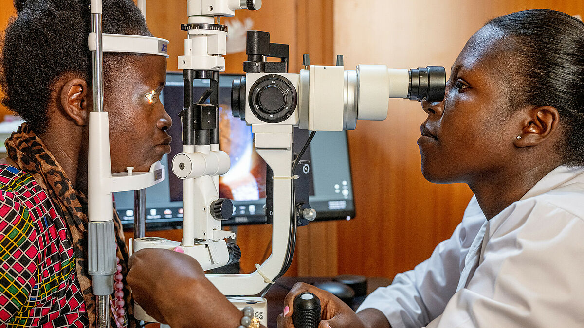 A doctor examining a patient